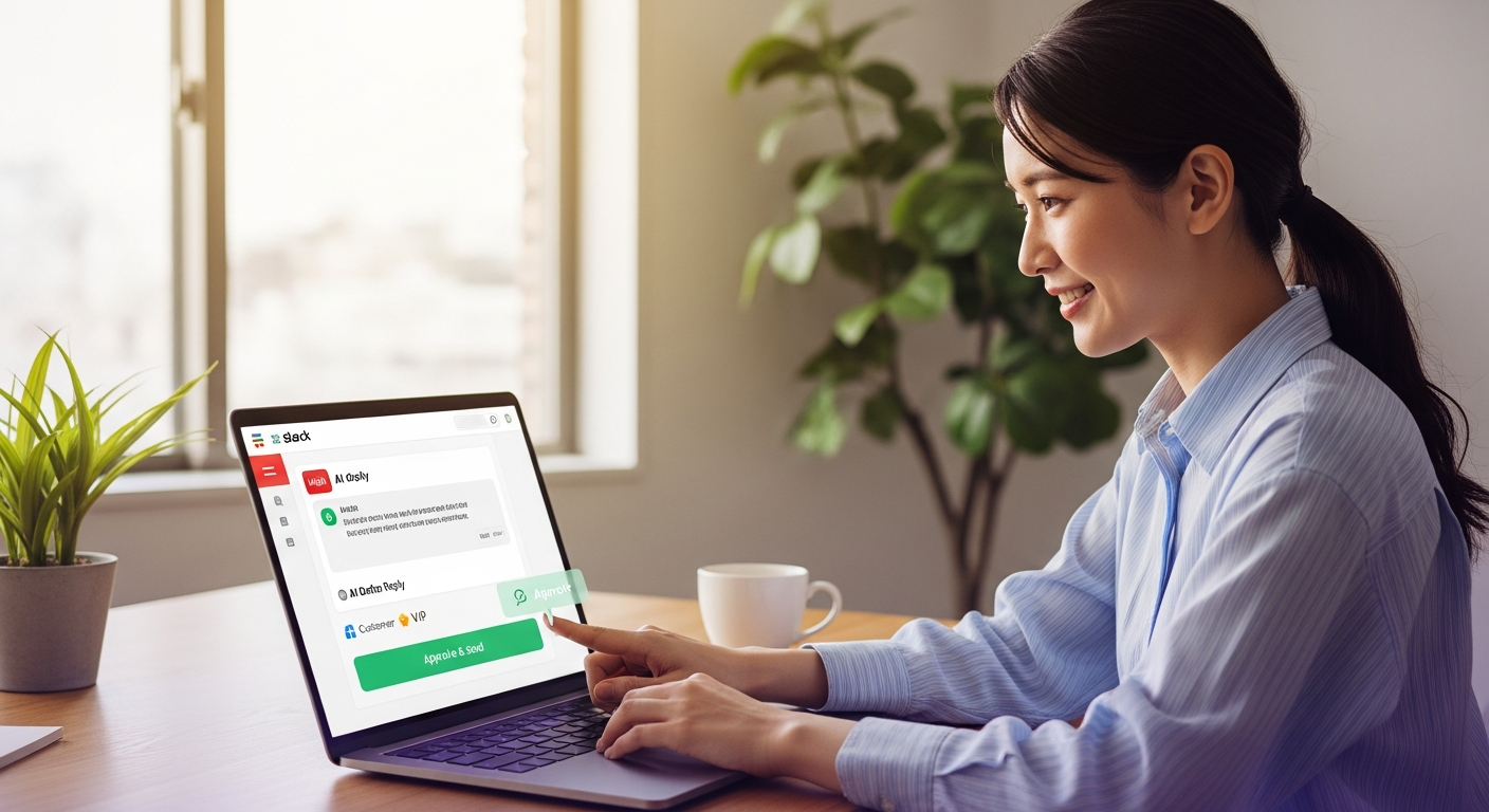 AIcrew が複数のタスクを Slack 上でさばくイメージ