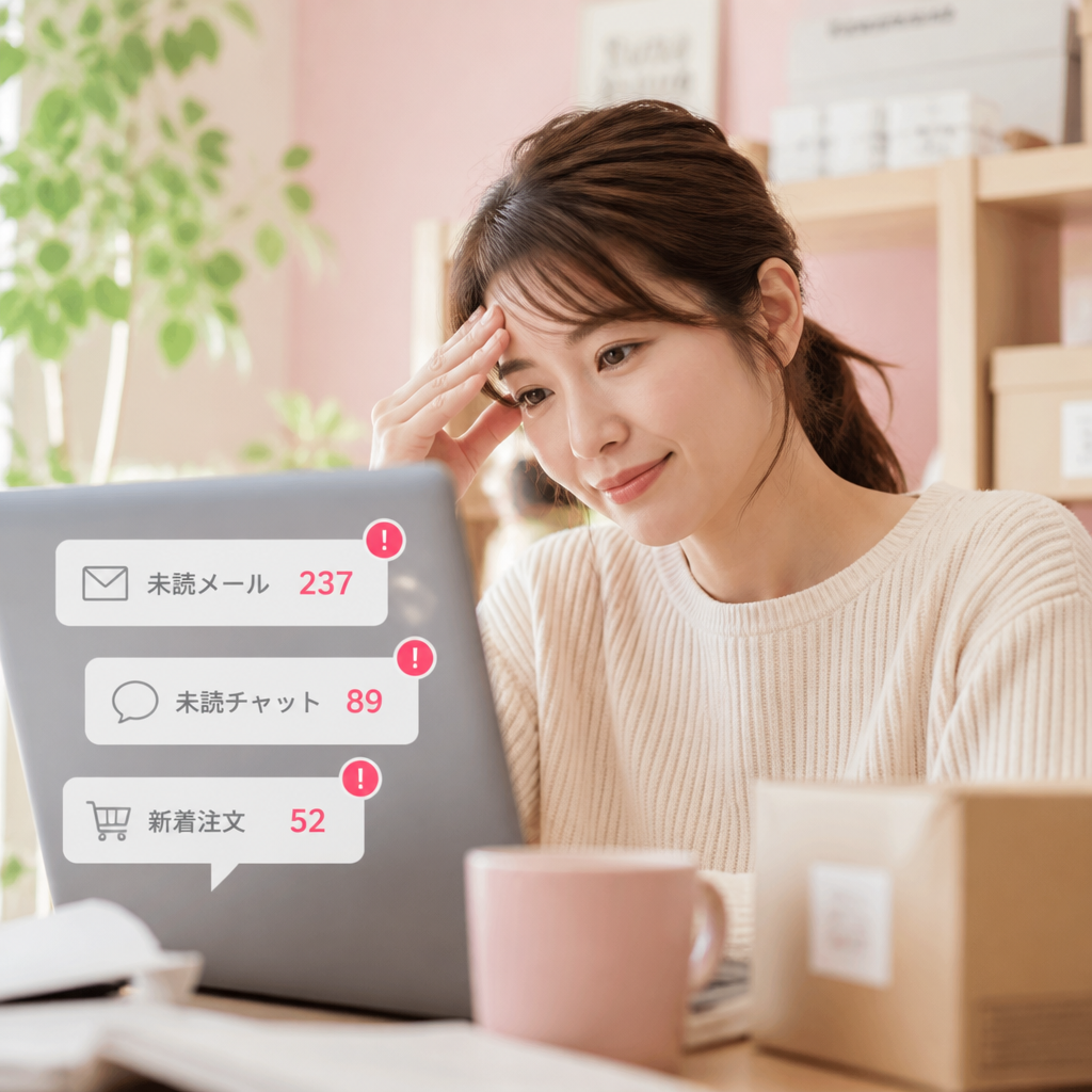 問い合わせ対応が追いつかず困っている様子