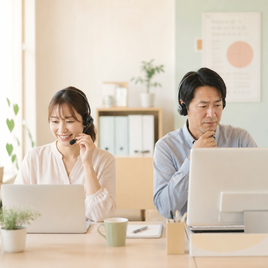 担当者ごとに対応品質がばらつくイメージ